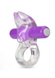 Play With Me Bull Vibrating Cock Ring - Purple