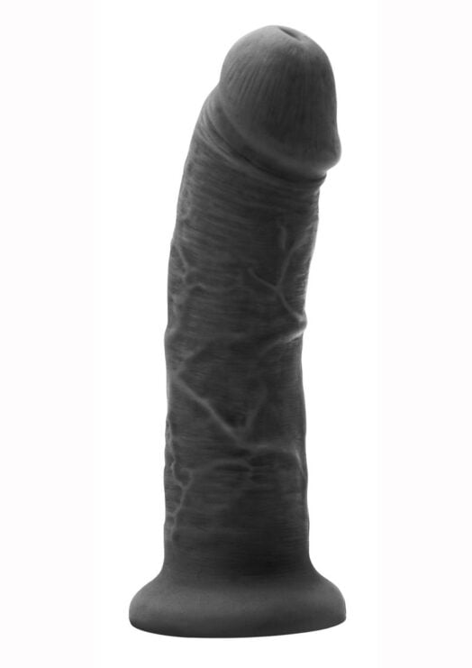 Colours Girth Silicone Dildo 8in - Black