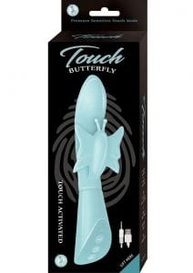 Touch Butterfly Silicone Rechargeable Rabbit - Aqua