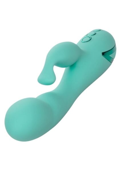 California Dreaming Tahoe Temptation Silicone Rechargeable Rabbit Vibrator - Green