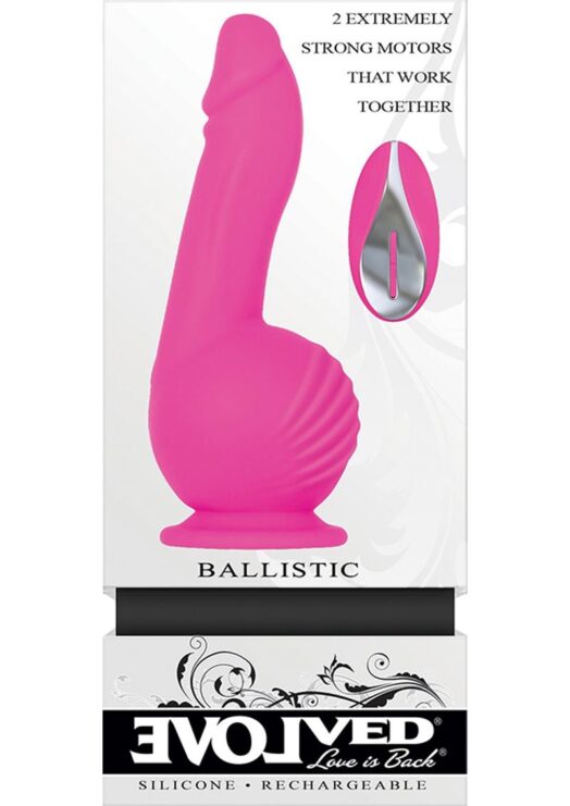 Ballistic Silicone Rechargeable Vibrator With Remote Control - Pink