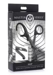 Master Series Snip Heavy Duty Bondage Stainless Steel Scissors With Clip - Black