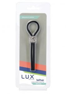Lux Active Tether Adjustable Silicone Cock Tie - Black/Silver