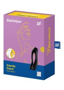 Satisfyer Candy Cane Silicone Rechargeable Mini Vibrator - Black