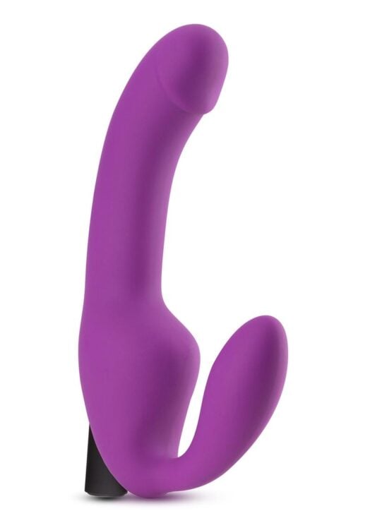 Temptasia Cyrus Strapless Silicone Dildo With Rechargeable Bullet - Purple