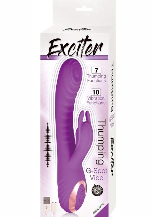 Exciter Thumping G-Spot Vibe Rechargeable Rabbit - Purple