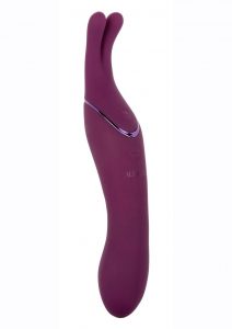 Tempt andamp; Tease Sass Rechargeable Silicone Vibrator With Clitoral Stimulator - Purple