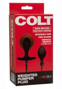 Colt Weighted Pumper Inflatable Silicone Plug - Black