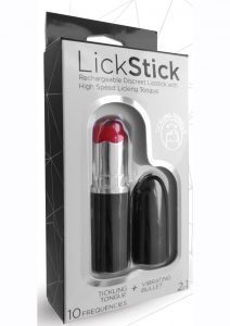 Lick Stick Lipstick Vibrator - Black/Red