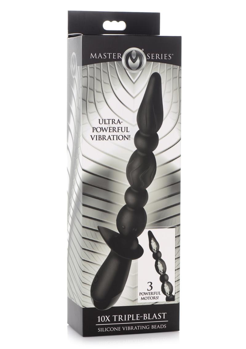 Master Series 10x Triple Blast Silicone Rechargeable Vibrating Anal Beads image