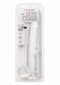 Size Queen Dildo With Balls 12in - Clear