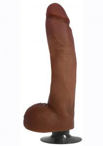 JOCK Vibrating Dildo With Balls 10in - Caramel