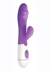 Lotus Sensual Massager #1 Silicone Vibrating Rabbit - Purple/White