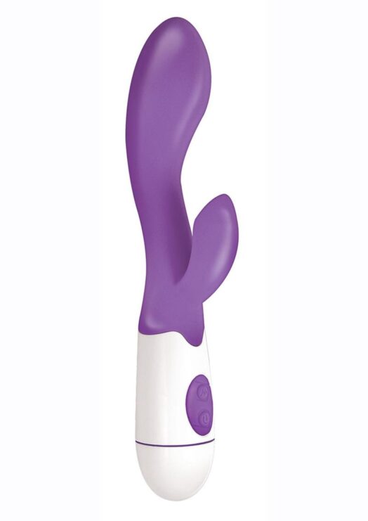 Lotus Sensual Massager #2 Silicone Vibrating Rabbit - Purple/White