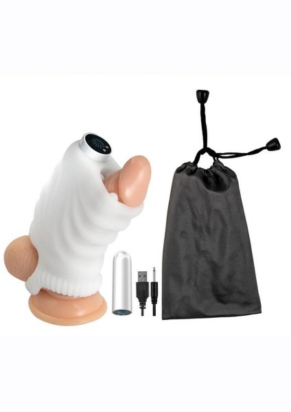 Masturbating Stroker Silicone Rechargeable - White