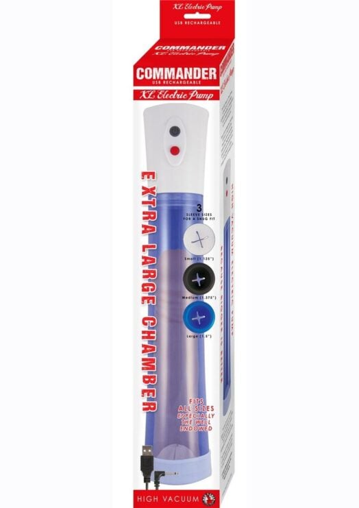 Commander Extra Large Electric Rechargeable Pump - Blue/White