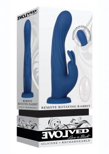 Remote Rotating Silicone Rechargeable Rabbit - Blue
