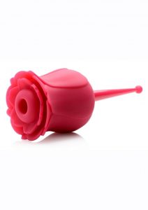 Inmi Bloomgasm Sucking andamp; Vibrating Rose Silicone Rechargeable Clit Stimulator - Red