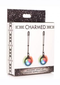 Charmed Silicone Light-Up Tweezer Nipple Clamps - Black