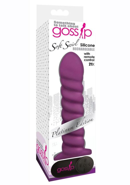 Gossip Soft Swirl 21x Rechargeable Silicone Vibrator With Remote - Purple