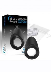 Doctor Love`s Zinger Plus Silicone Rechargeable Vibrating Cock Ring - Black