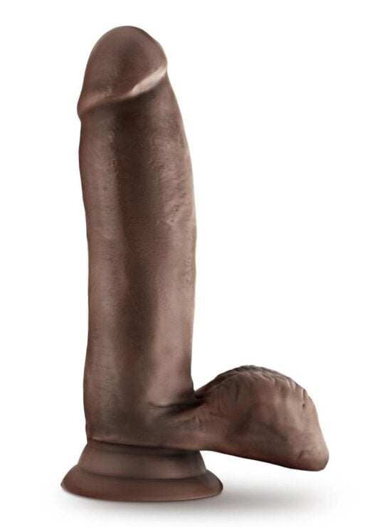 Dr. Skin Glide Self Lubricating Dildo with Balls 7in - Chocolate