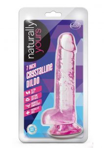 Naturally Yours Crystalline Dildo 7in - Rose