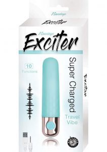 Exciter Travel Vibe Rechargeable Silicone Vibrator - Aqua