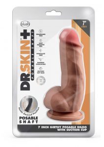 Dr. Skin Plus Girthy Posable Dildo 7in - Caramel