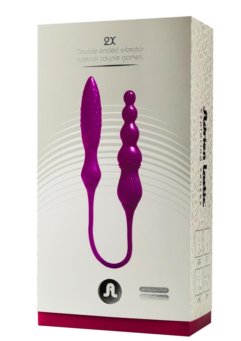 2X Rechargeable Silicone Double Vibrator with Remote Control - Purple |  TabooAdultToys.com