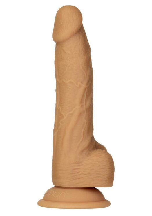 Naked Addiction Silicone Dual Density Dildo with Bonus PowerBullet 8in - Caramel