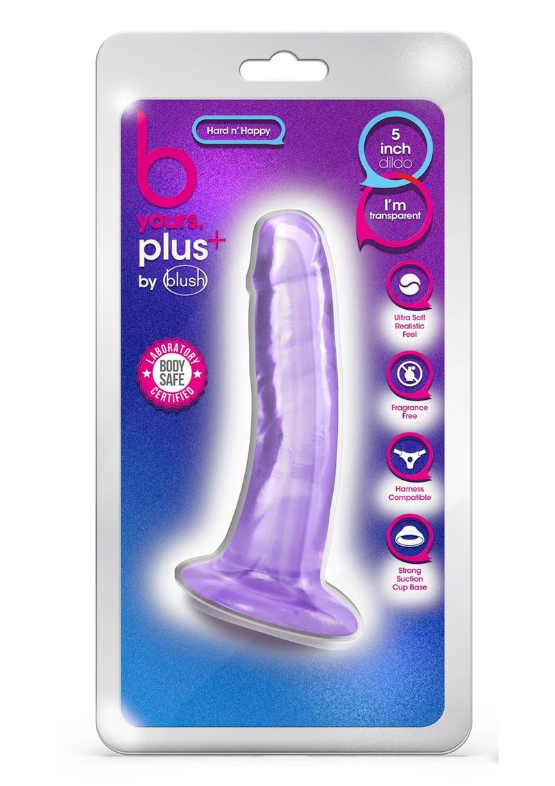 B Yours Plus Hard n` Happy Realistic Dildo 5.5in - Purple |  TabooAdultToys.com