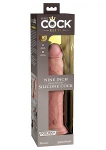 King Cock Elite Dual Density Silicone Dildo 9in - Vanilla