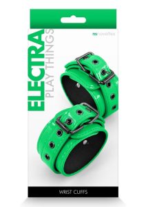 Electra Play Things PU Leather Wrist Cuffs - Green