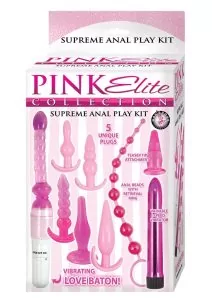 Pink Elite Collection Vibrating Supreme Anal Play Kit