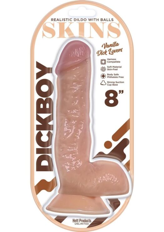 Dickboy Skins Vanilla Lovers Dildo 8in