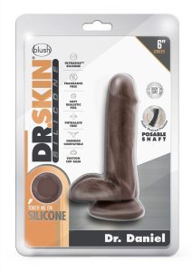 Dr. Skin Dr. Daniel Silicone Dildo with Suction Cup 6in - Chocolate