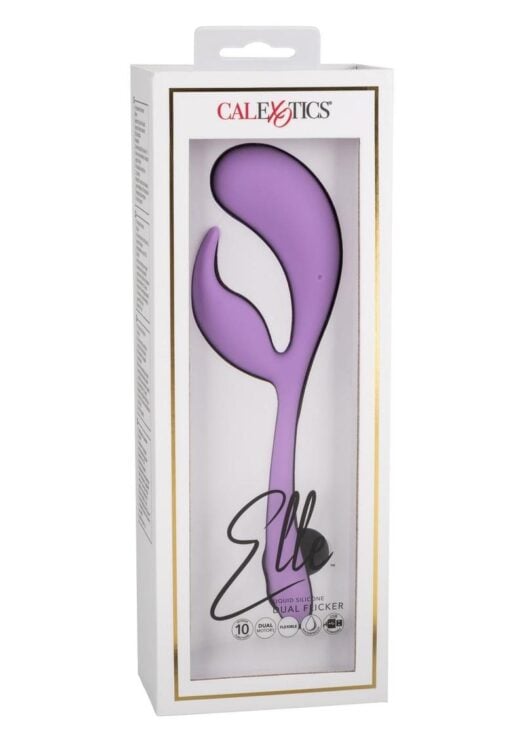 Elle Liquid Silicone Dual Flicker Rechargeable Vibrator - Purple