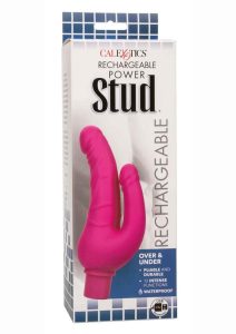 Rechargeable Power Stud Over andamp; Under Silicone Vibrator - Pink