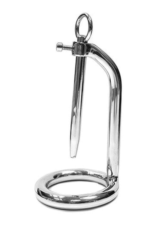 Rouge Chastity Cock Ring and Urethral Probe - Stainless Steel