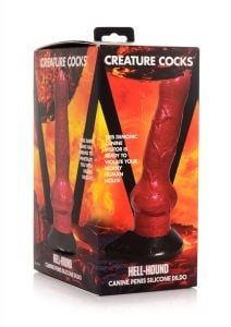 Creature Cocks Hell-Hound Canine Penis Silicone Dildo 7.5in - Red/Black