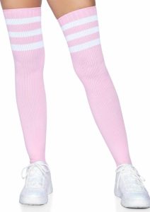 Leg Avenue Athlete Thigh Hi 3 Stripe Top - O/S - Light Pink