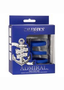 Admiral Triple Silicone Cock Cage - Blue