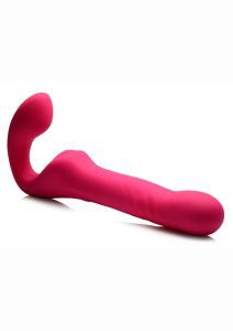 Strap U Mighty-Thrust Thrusting andamp; Vibrating Strapless Strap-On with Remote Control - Pink