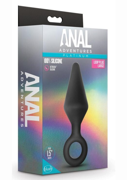 Anal Adventures Platinum Loop Plug - Large - Black