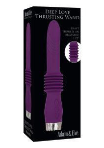 Adam andamp; Eve Deep Love Thrusting Silicone Rechargeable Wand - Purple
