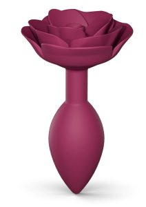 Open Roses Silicone Anal Plug - Medium - Plum Star