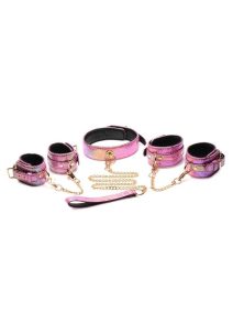 Master Series Captive Cobra Bondage Set (6 Piece) - Pink/Rainbow