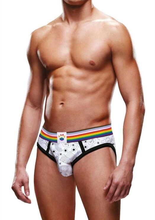 Prowler Pride Love and Peace 3 Brief - XXLarge - Rainbow