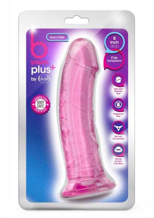 B Yours Plus Roar n` Ride Realistic Dildo 8in - Pink